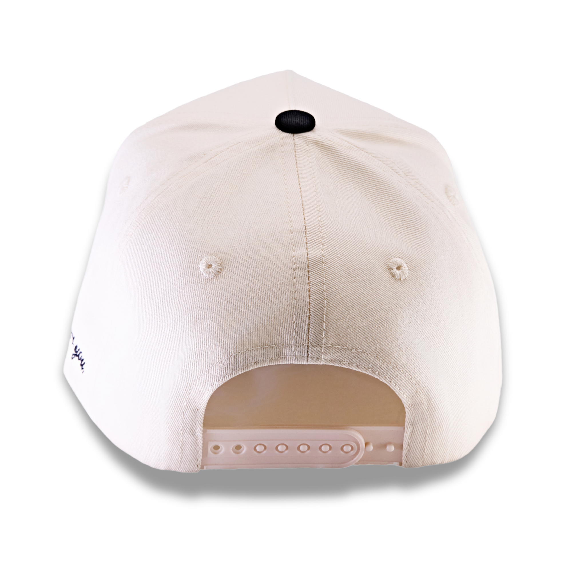 back view of a beige cap