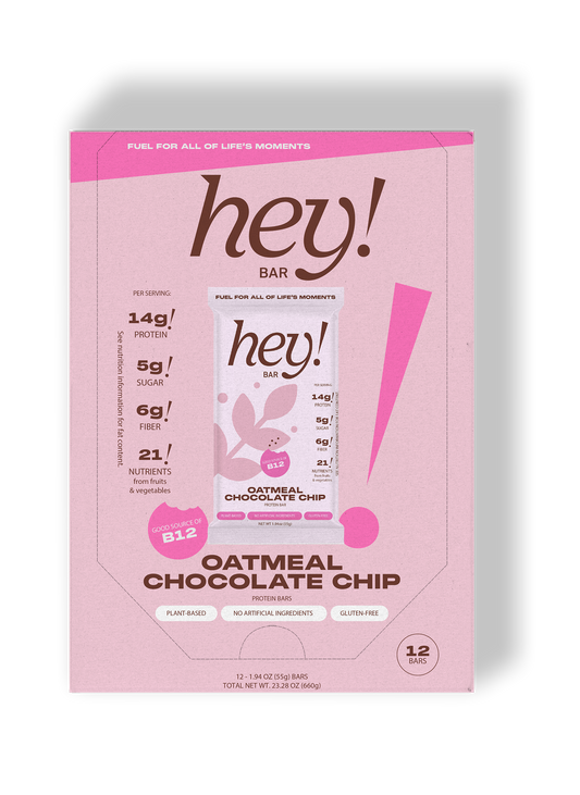  One ‘hey!’ Oatmeal Chocolate Chip 12-bar box.